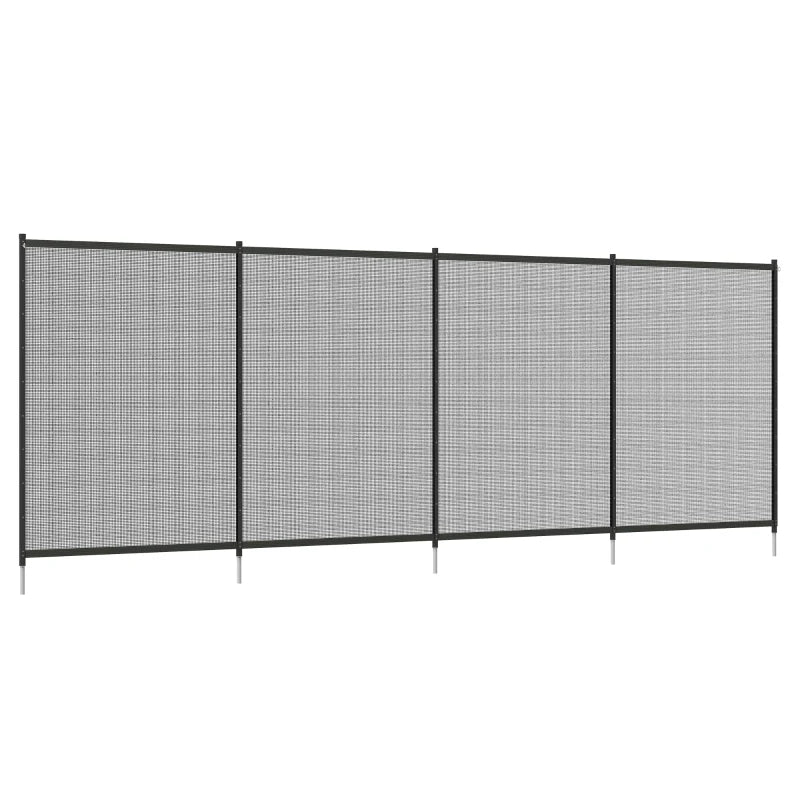 4 Panel Swimming Pool Fence, Aluminium Rustproof Pool Fencing, 4' x 12', Black