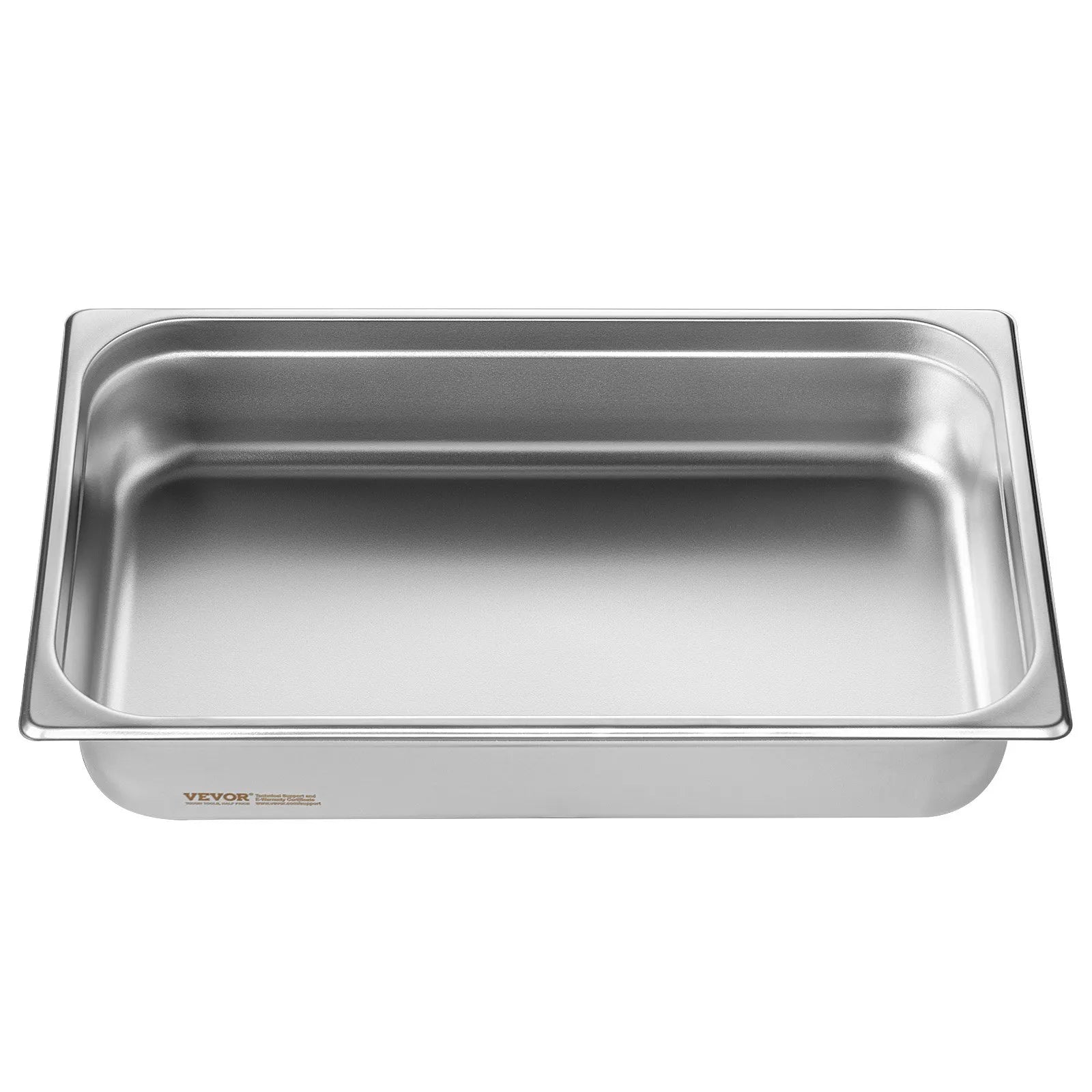 VEVOR 4 Pack Hotel Pans, Full Size Anti-Jam Steam Pan with Lid, 0.8mm Thick Stainless Steel Steam Table Pan, 4-Inch Deep Commercial Table Pan, Catering Storage Food Pan, for Industrial & Scientific