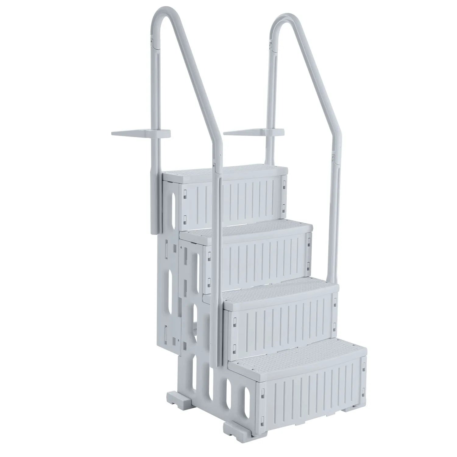 VEVOR 4-Step Grey Pool Ladder of 2 Handrails Supports 400 lb for 48-54 In Pool