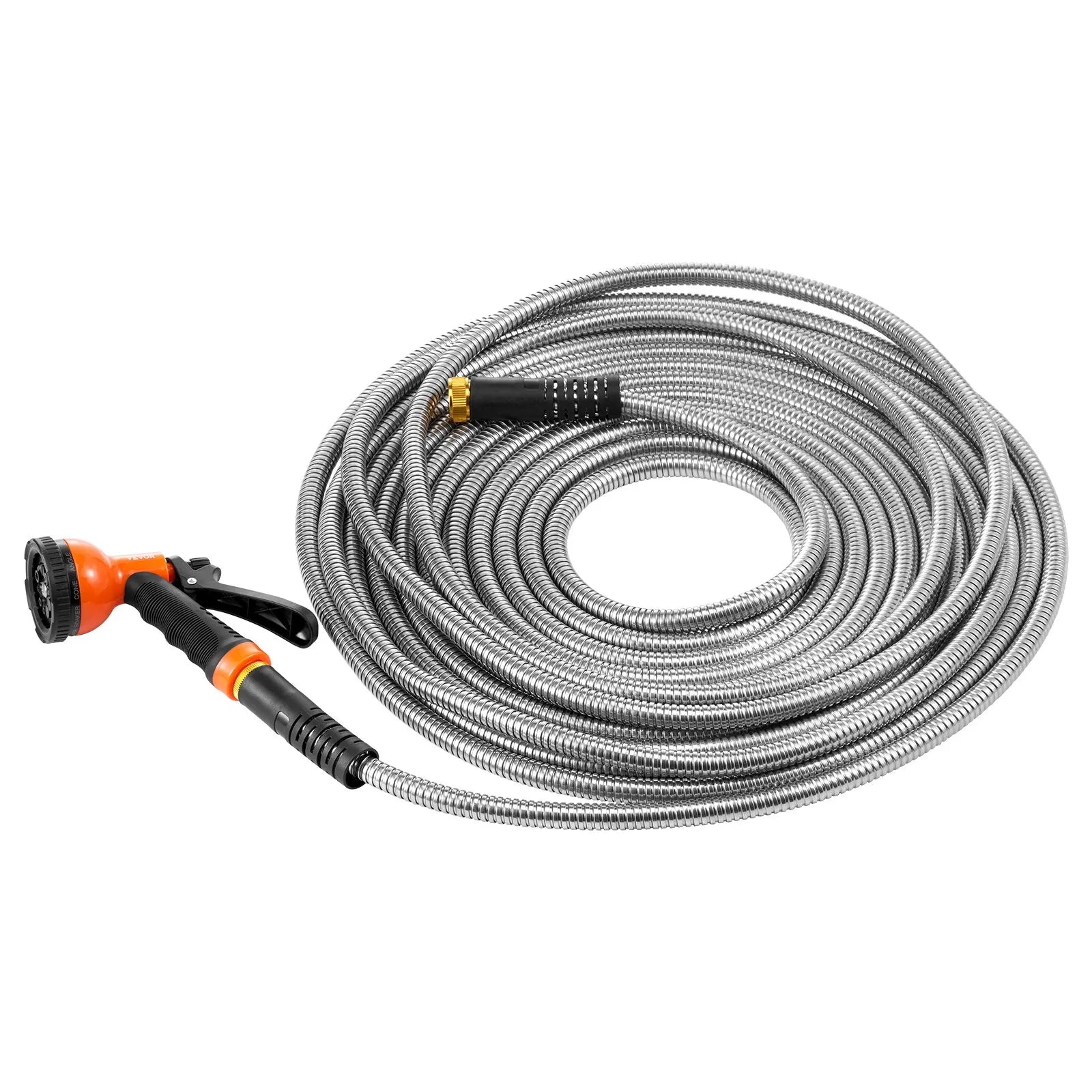 VEVOR 150ft Metal Garden Hose Stainless Steel Water Hose Lightweight No Kink