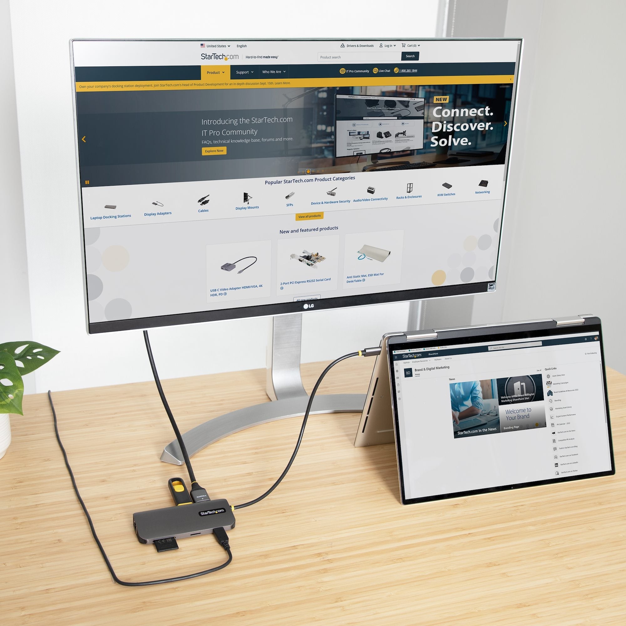 USB C Multiport Adapter, 4K 60Hz HDMI Video, 3 Port 5Gbps USB Hub, 100W Power Delivery Pass-Through, GbE, 12"/30cm Cable, Mini Travel Dock, Laptop Docking Station