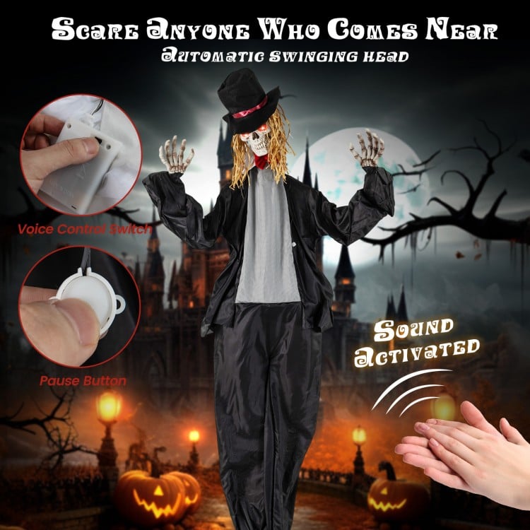 Halloween Animatronic Standing Groom 7.2 FT Haunted House Decoration