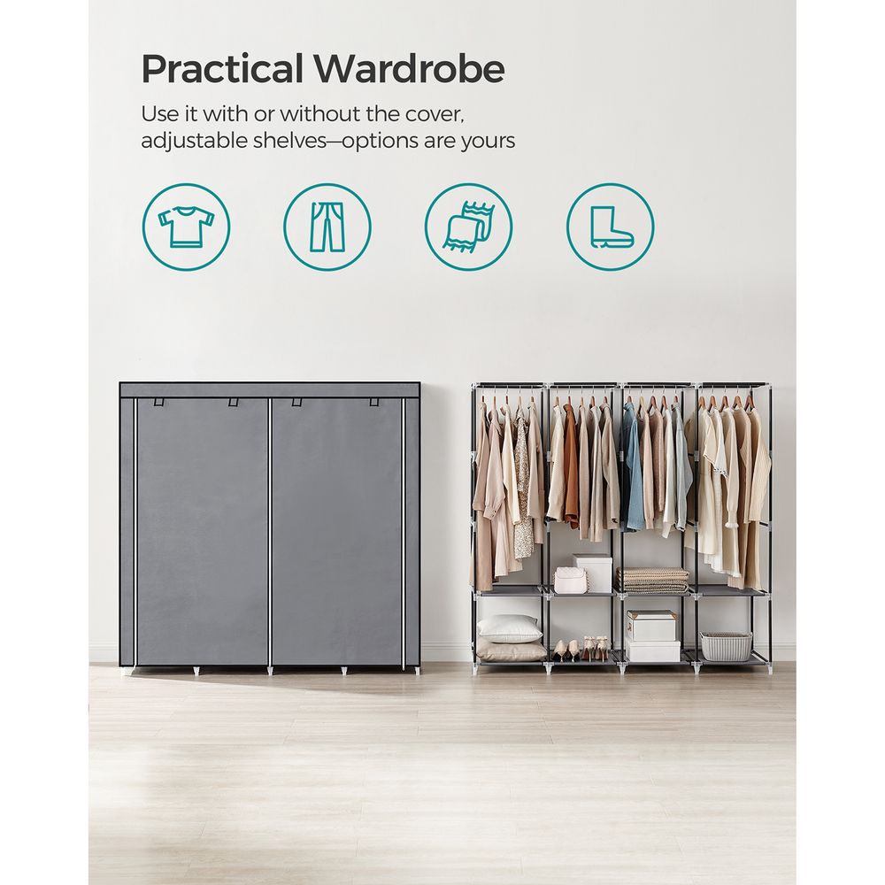 SONGMICS Wardrobe Closet Organizer with Cover