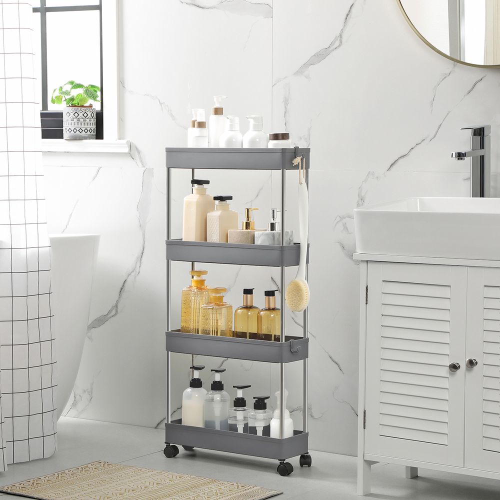 SONGMICS 4-Tier Narrow Utility Cart on Wheels