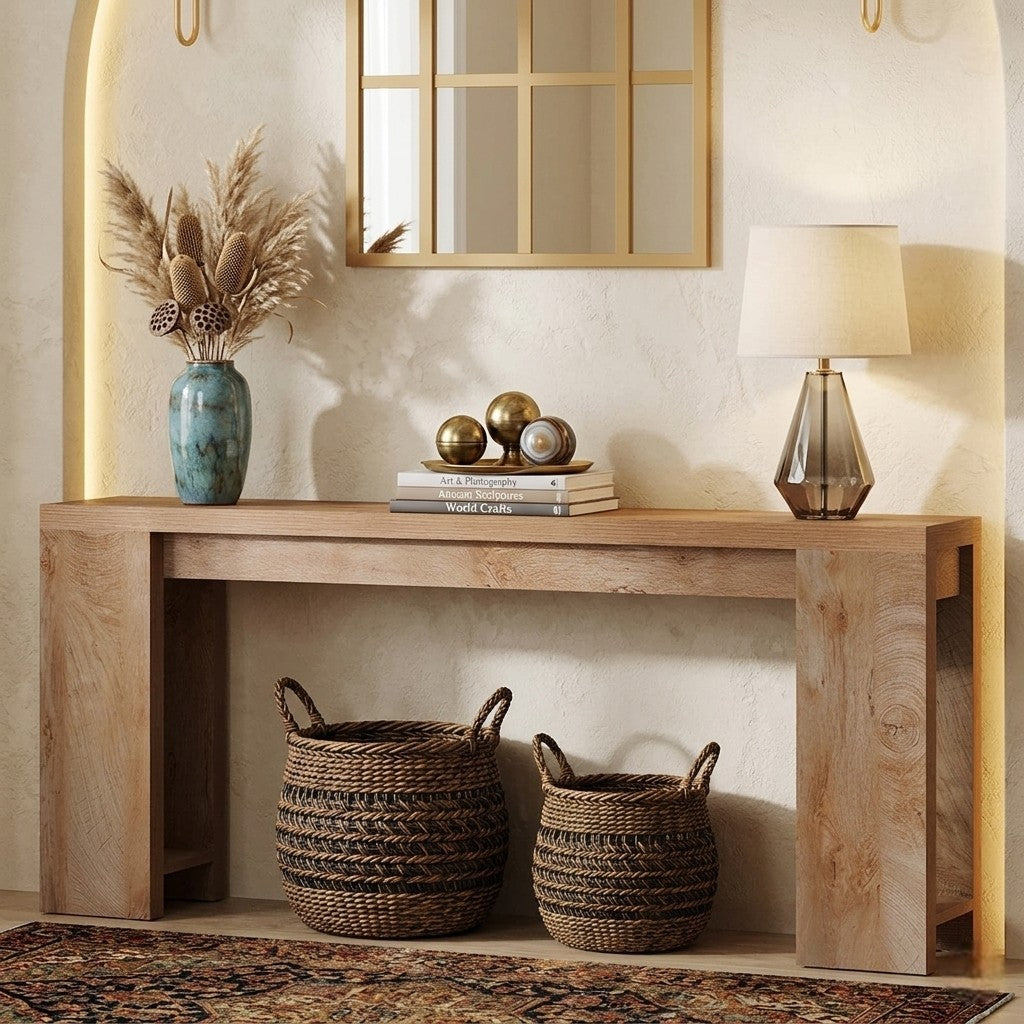 70.9" Farmhouse Wood Console Table, Entryway Sofa Table with Rustic Finish