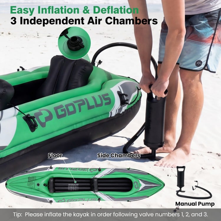 11.5 Feet Inflatable Kayak 2 Person Heavy Duty with Aluminum Paddles