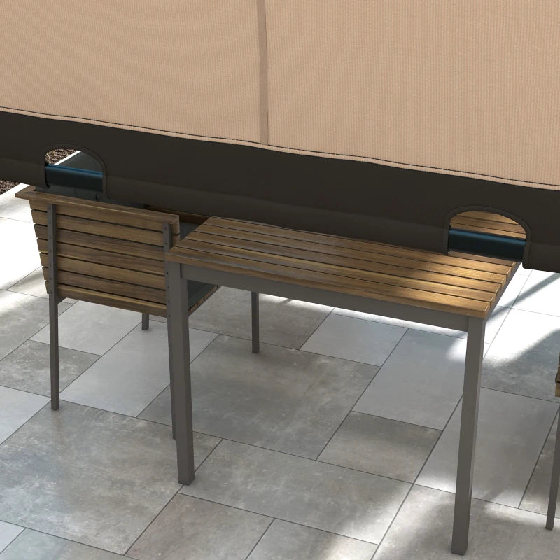 Outsunny 9.5' x 11' Outdoor Pergola Patio Gazebo with Retractable Canopy and LED Lights, for BBQ, Lawn, Backyard