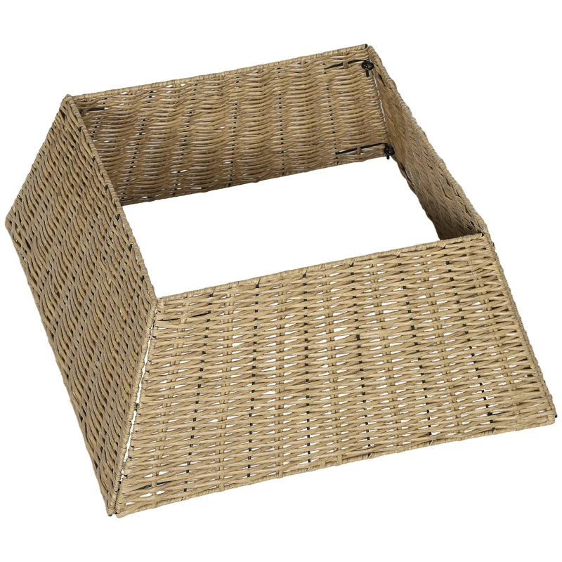 HOMCOM Rustic Plastic Christmas Tree Skirt – Decorative Tree Collar for Holiday, Party, & Home Décor, Natural Look