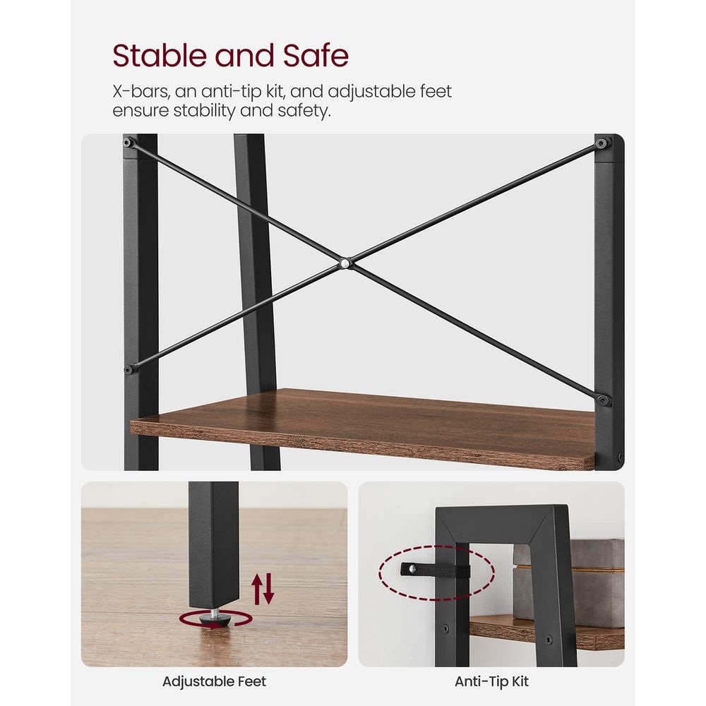 VASAGLE 4-Tier Ladder Shelf with Steel Frame