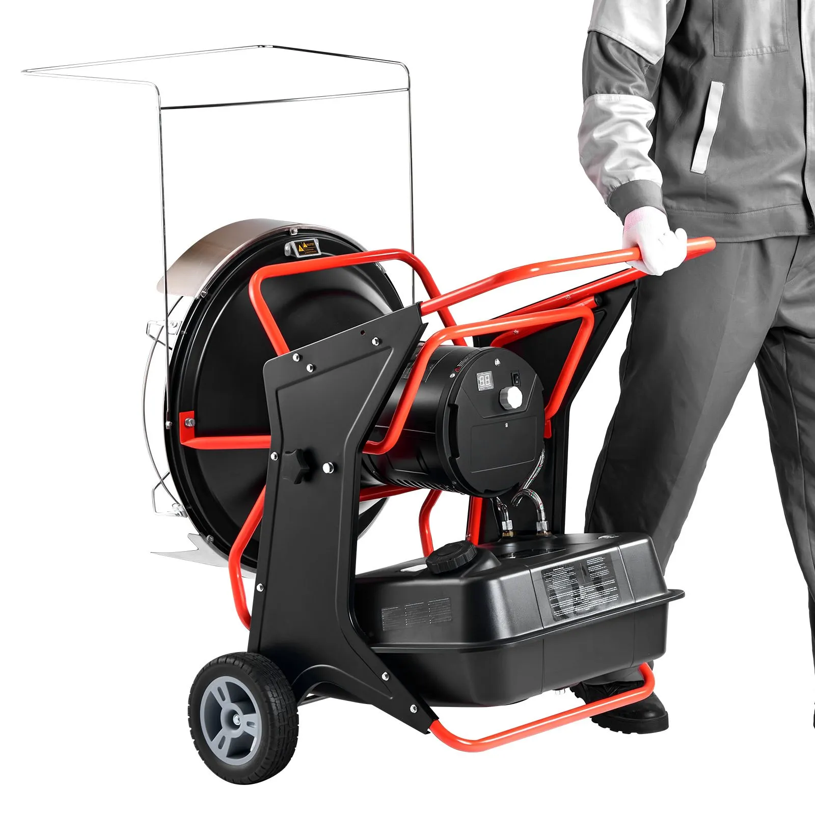 VEVOR 125,000 BTU Radiant Kerosene Diesel Heater, Portable Industrial Space Heater with Adjustable Temp & Wheels, Ideal for Jobsite, Garage, Warehouse, Workshop Construction Heating, Black