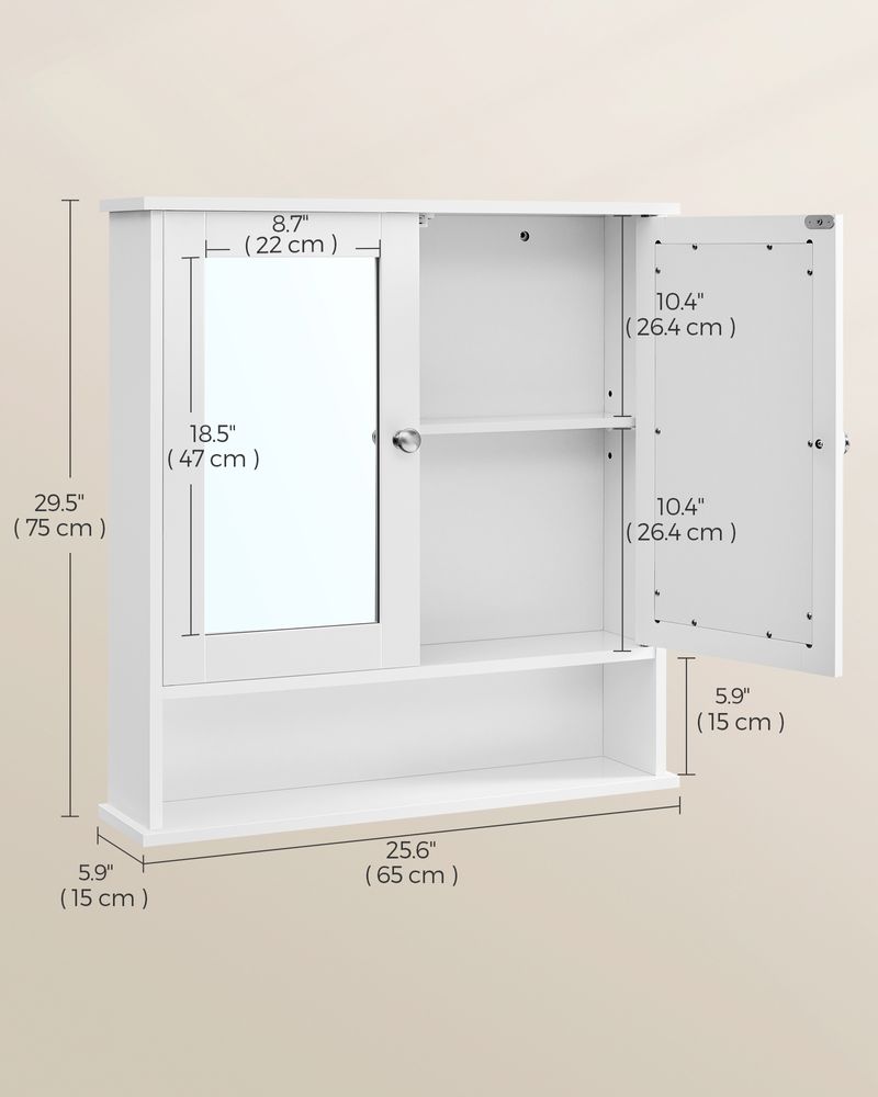 VASAGLE Bathroom Cabinet with Mirror