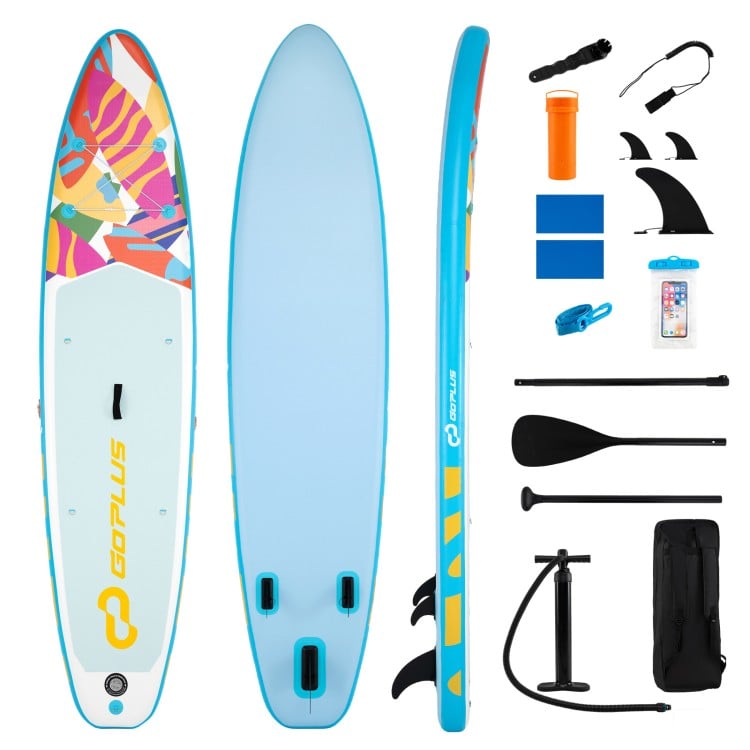 11' Wide Inflatable Stand Up Paddle Board with Backpack for All Skill Levels