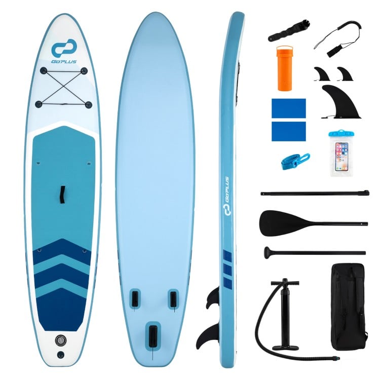 11' Wide Inflatable Stand Up Paddle Board with Backpack for All Skill Levels