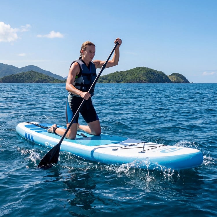 11' Wide Inflatable Stand Up Paddle Board with Backpack for All Skill Levels