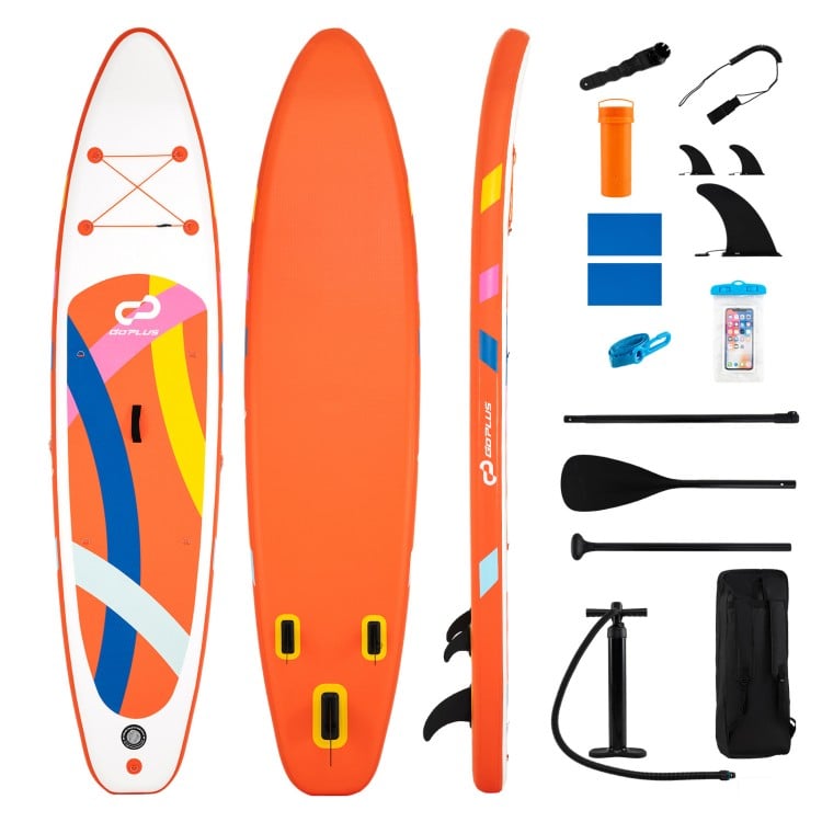 11' Wide Inflatable Stand Up Paddle Board with Backpack for All Skill Levels