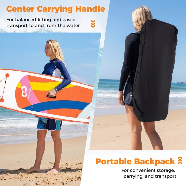 11' Wide Inflatable Stand Up Paddle Board with Backpack for All Skill Levels