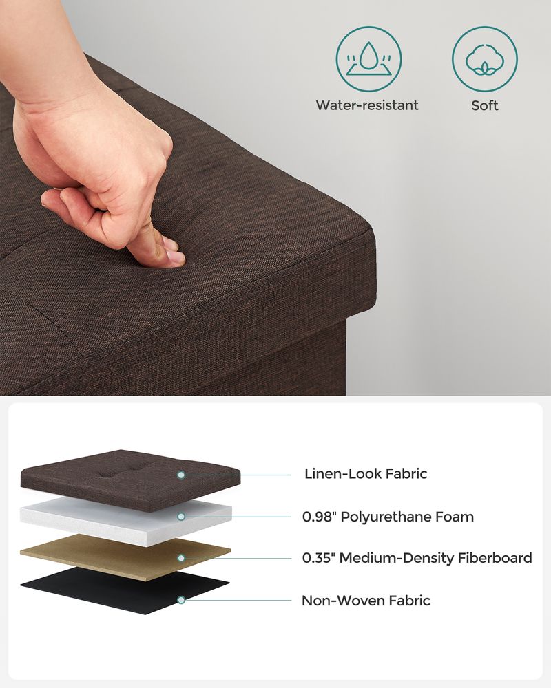 SONGMICS MAZIE Collection 43'' Folding Storage Ottoman Bench
