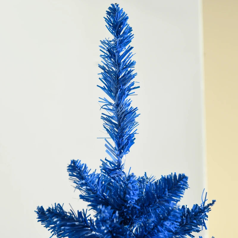 HOMCOM Pencil Christmas Tree, Slim Artificial Xmas Tree in Deep Blue & Mint, Skinny Holiday Decoration for Home & Office