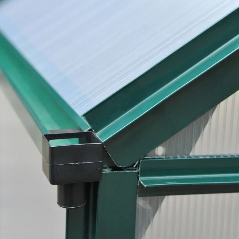 Outsunny 6.2' x 6.3' x 6.6' Clear Polycarbonate Greenhouse, Large Walk-In Green House Garden, Plants Grow, Galvanized Sheet Frame w/ Slide Door