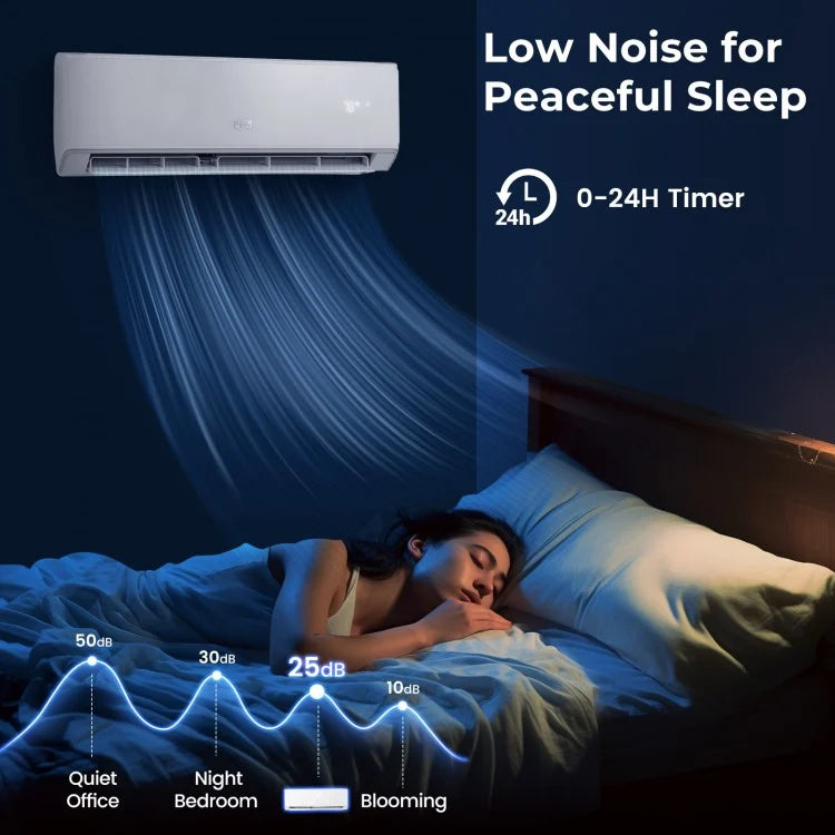 12000 BTU 22 SEER2 208-230V Wifi Enabled Mini Split Air Conditioner and Heater White