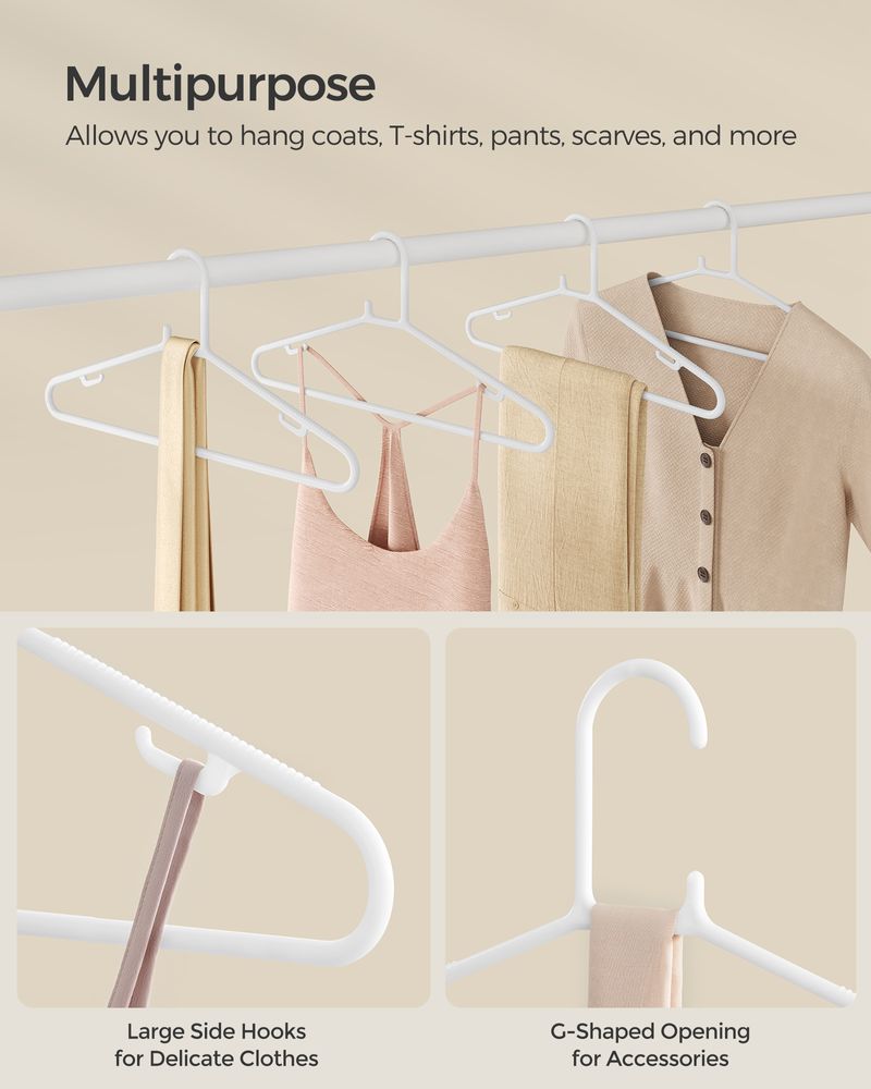 SONGMICS 50-Pack Plastic Clothes Hangers