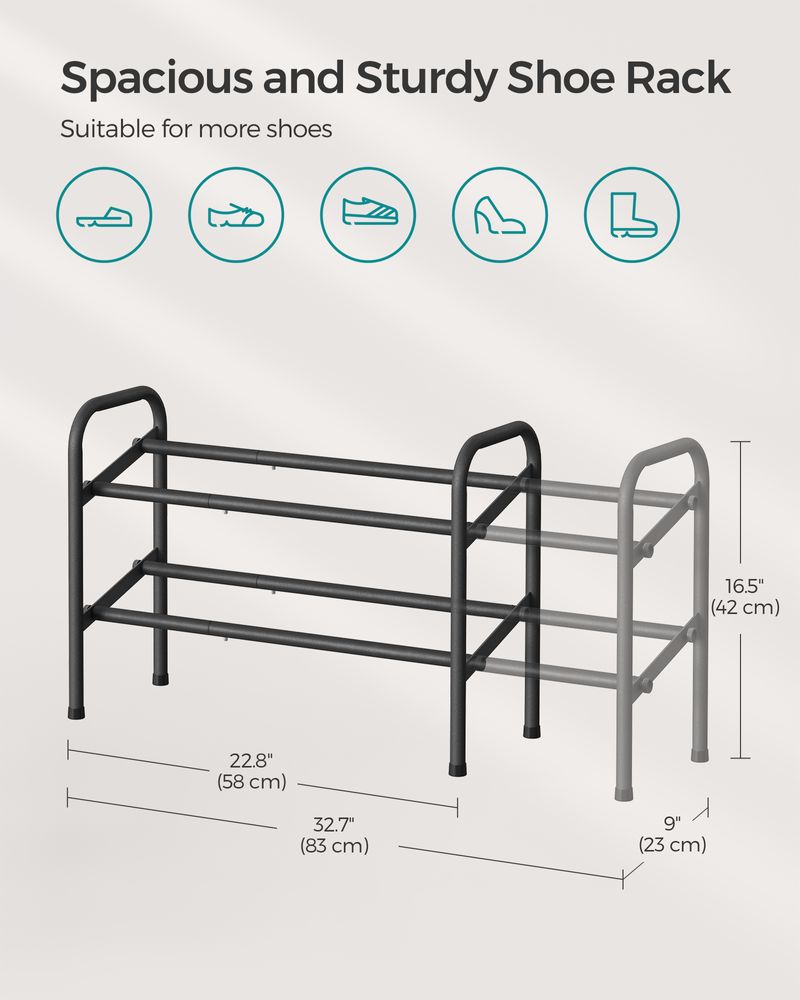 SONGMICS Expandable Shoe Rack