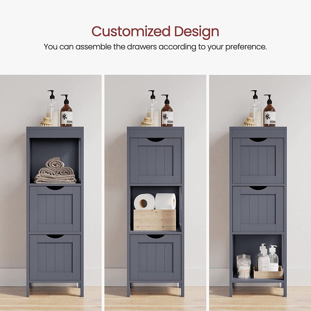 VASAGLE Bathroom Floor Cabinet with 2 Drawers