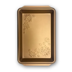 Gibson Home Country Kitchen Embossed Carbon Steel 13.75 Inch Roaster Pan in Copper - Free Shipping