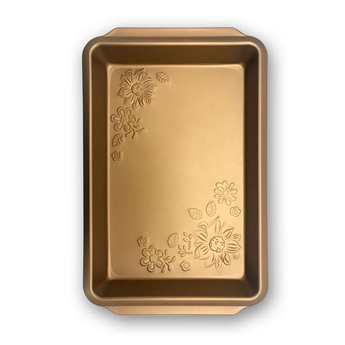 Gibson Home Country Kitchen Embossed Carbon Steel 13.75 Inch Roaster Pan in Copper - Free Shipping