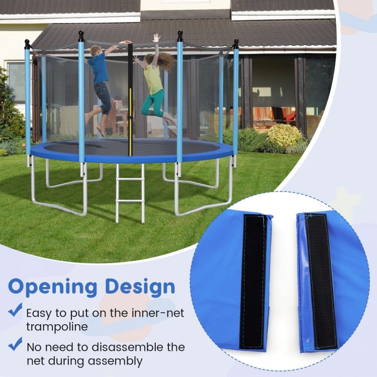 8-16 FT Trampoline Pad Replacement Safety Pad with Fixing Straps (Blue)-14ft