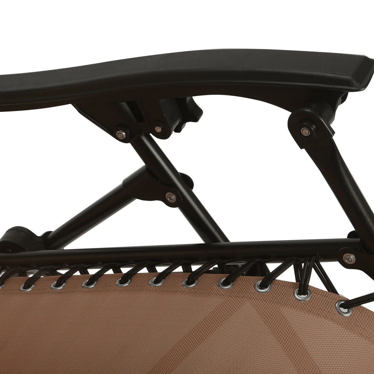 2 Pieces Folding Lounge Chair with Zero Gravity-BrownÂ