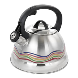 Mr. Coffee Cagliari 1.75 Quart Stainless Steel Whistling Tea Kettle with Color Changing Exterior - Free Shipping