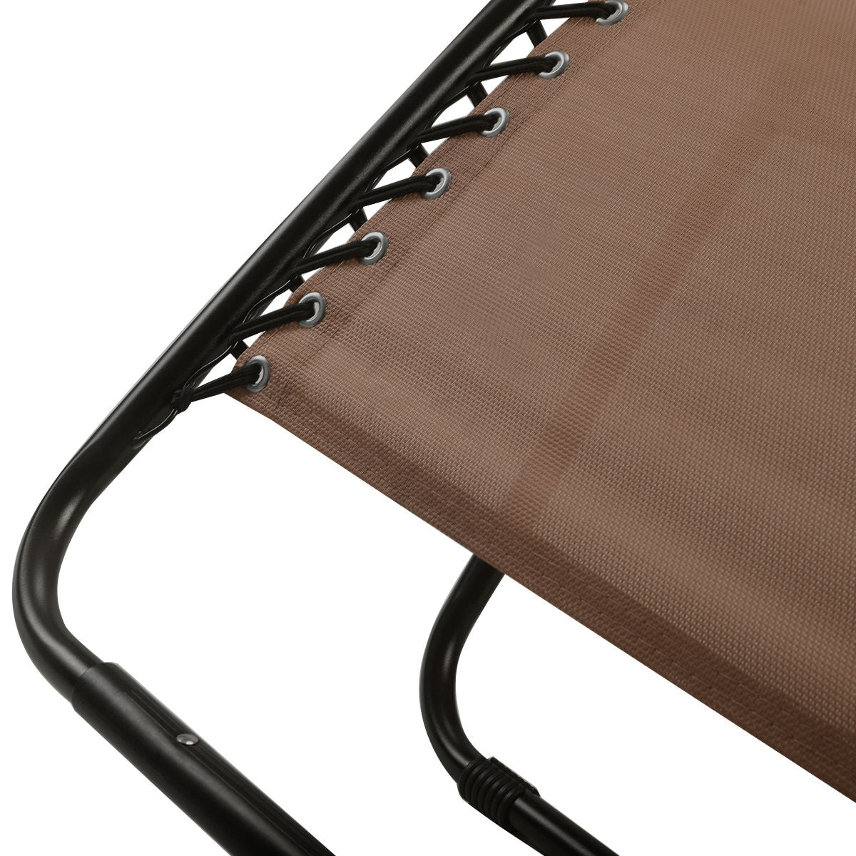 2 Pieces Folding Lounge Chair with Zero Gravity-BrownÂ