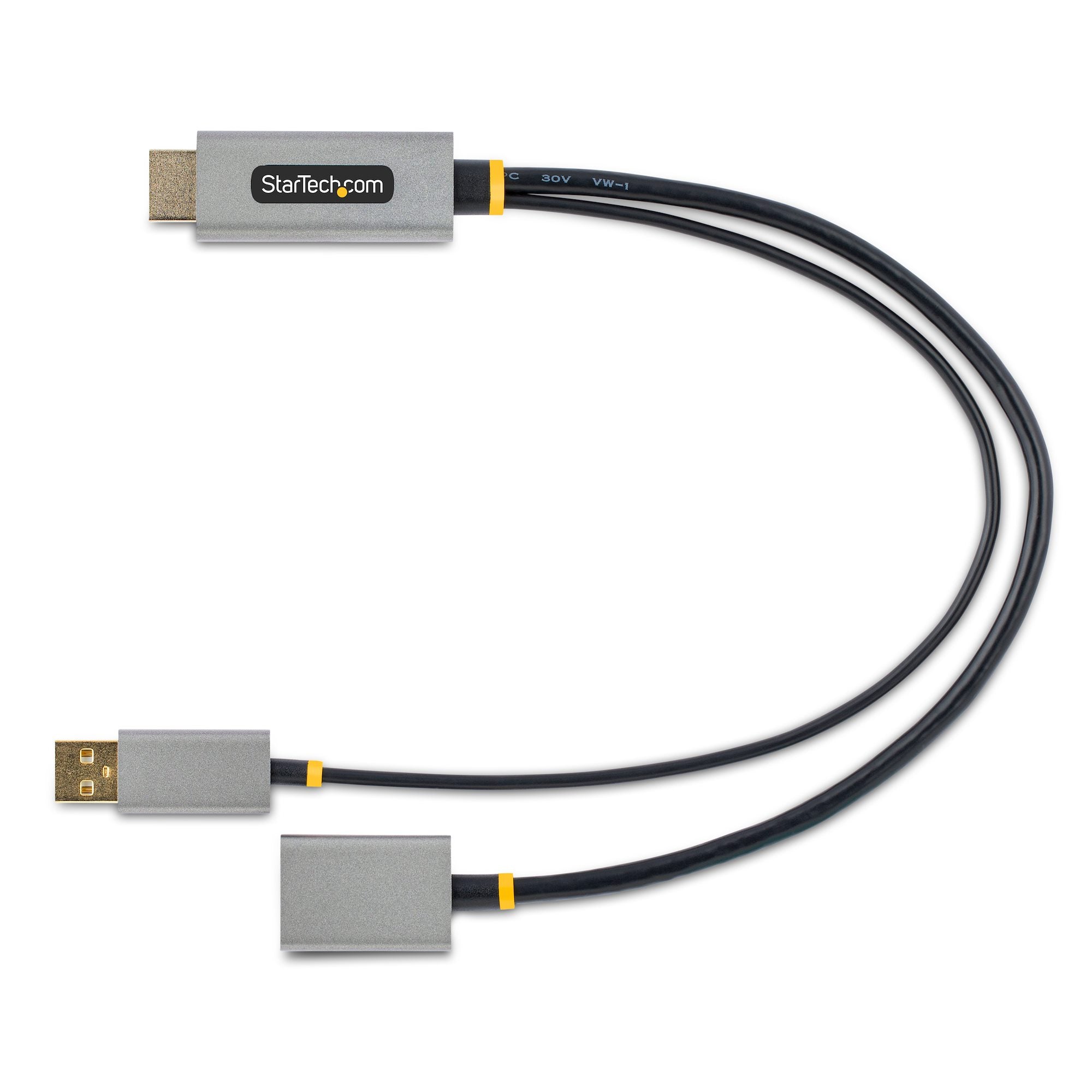 1ft (30cm) HDMI to DisplayPort Adapter Cable, Active 4K 60Hz HDMI 2.0 to DP 1.2 Converter, HDR, USB Bus Powered, HDMI Source to DisplayPort Monitor for Laptops/PC