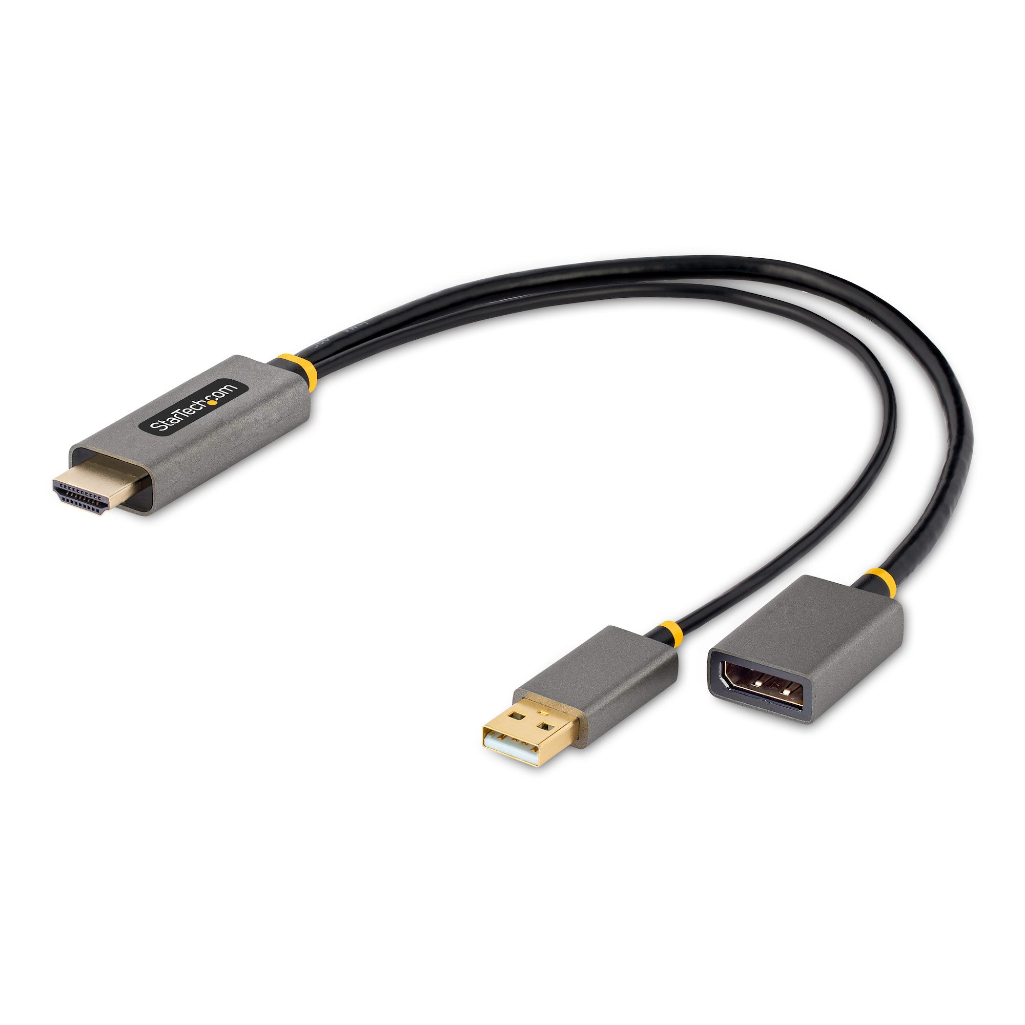 1ft (30cm) HDMI to DisplayPort Adapter Cable, Active 4K 60Hz HDMI 2.0 to DP 1.2 Converter, HDR, USB Bus Powered, HDMI Source to DisplayPort Monitor for Laptops/PC