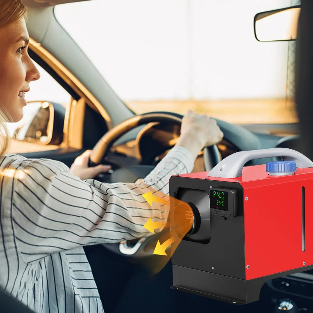 VEVOR Diesel Air Heater 8KW Parking Heater 12V Truck Heater, One Air Outlet, with Black LCD Switch, Remote Control, Fast Heating Compact Diesel Heater, For Car, RV Truck, Boat, Campervans, Caravans