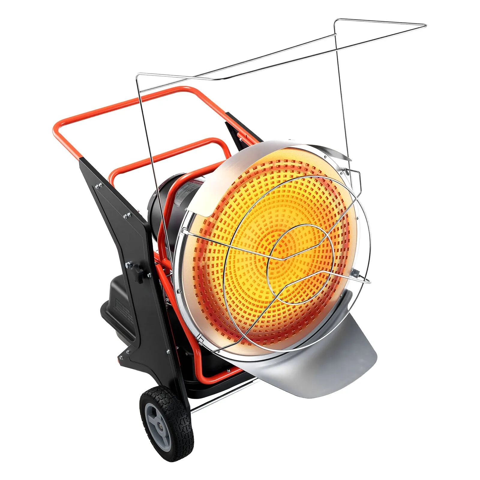 VEVOR 125,000 BTU Radiant Kerosene Diesel Heater, Portable Industrial Space Heater with Adjustable Temp & Wheels, Ideal for Jobsite, Garage, Warehouse, Workshop Construction Heating, Black