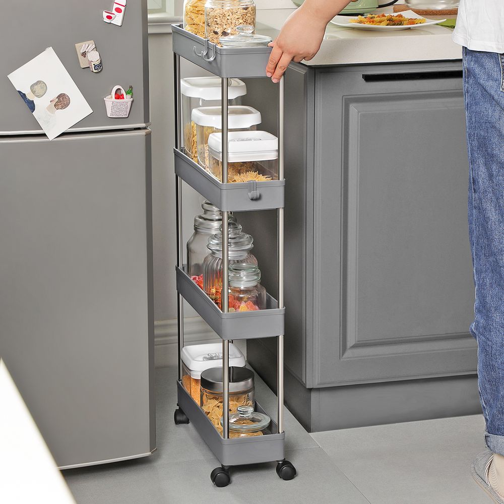 SONGMICS 4-Tier Narrow Utility Cart on Wheels