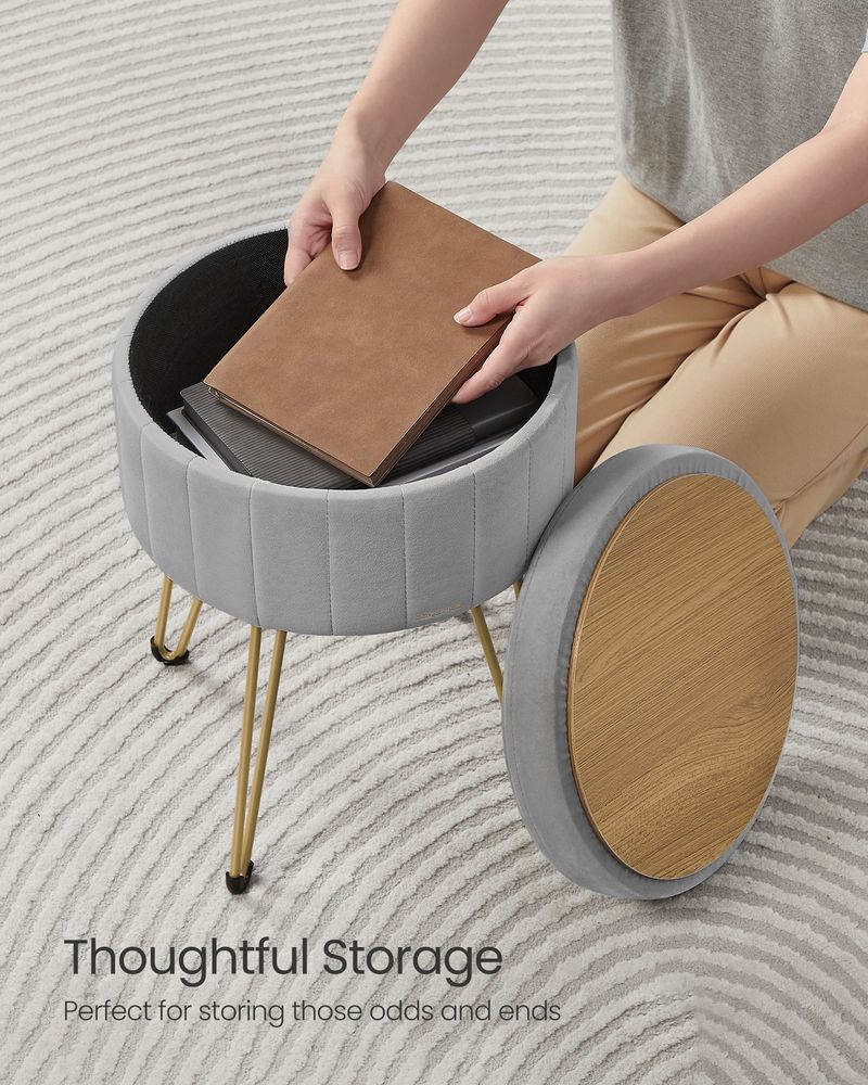 SONGMICS Small Vanity Stool Chair with Storage