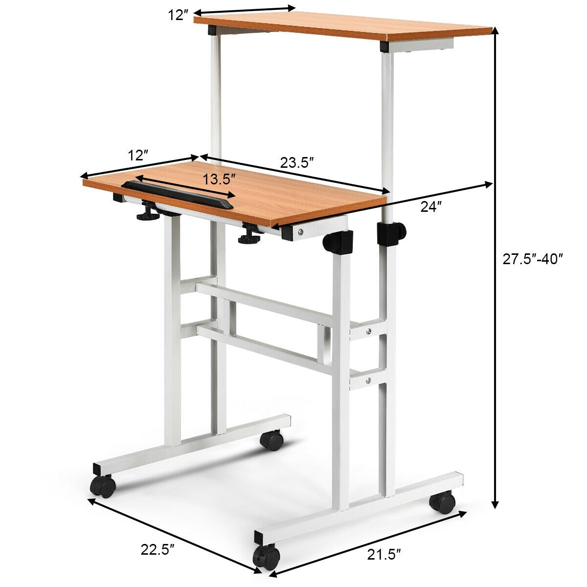 2 in 1 Height Adjustable Sit Standing Computer DeskÂ