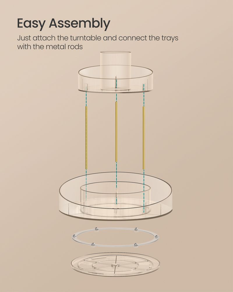 SONGMICS 2-Tier Round Rotating Makeup Organizer