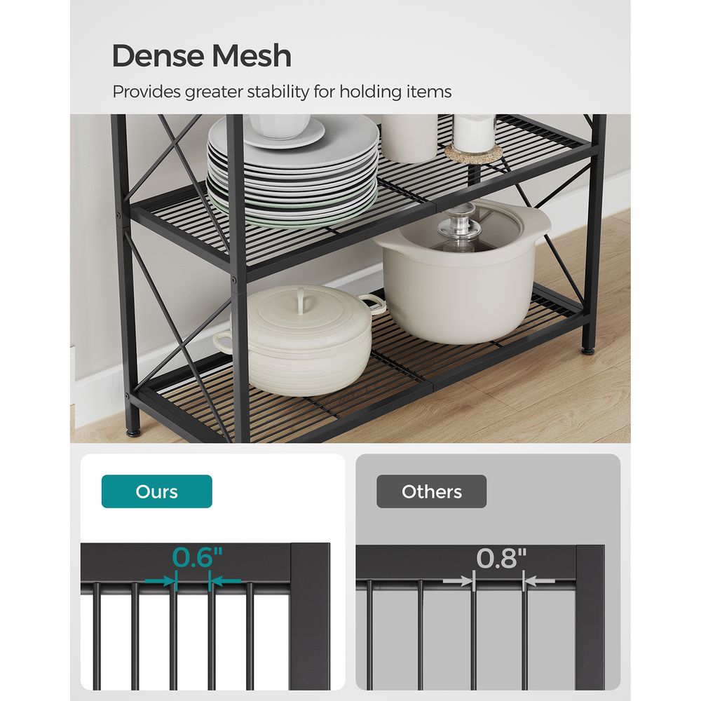 SONGMICS 3-Tier Metal Storage Rack with Wheels