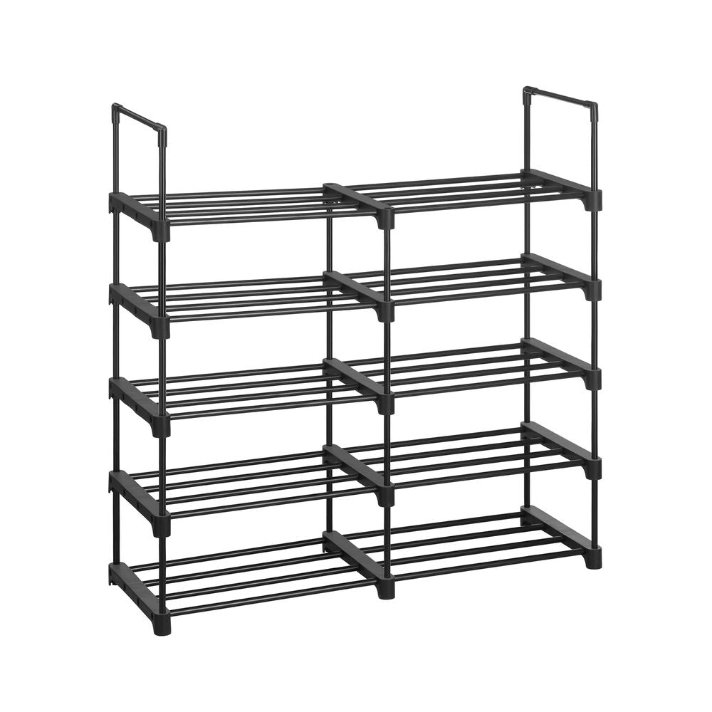 SONGMICS Set of 2 Metal Shoe Storage Organizer with 5 Shelves