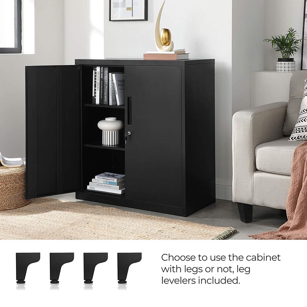 SONGMICS Metal Storage Cabinet with Doors and Shelves