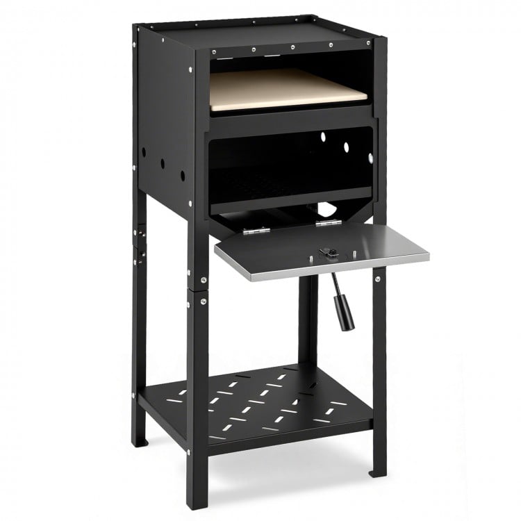 12 Inch Outdoor Pizza Oven with Ash Tray and Wood Storage