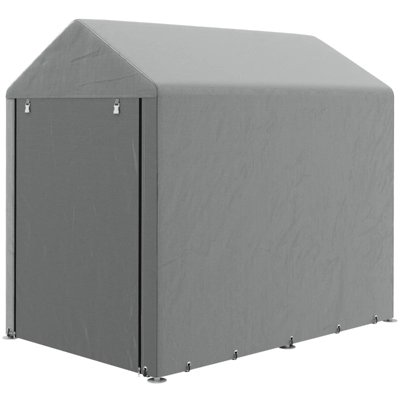 4 x 6ft Outdoor Storage Shed Tent, Portable Shed with Roll-up Door for Motorcycle, Bike, Garden Tools