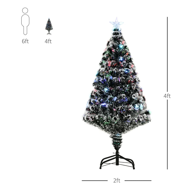 HOMCOM Pre-Lit LED Optical Fiber Christmas Tree with Stand