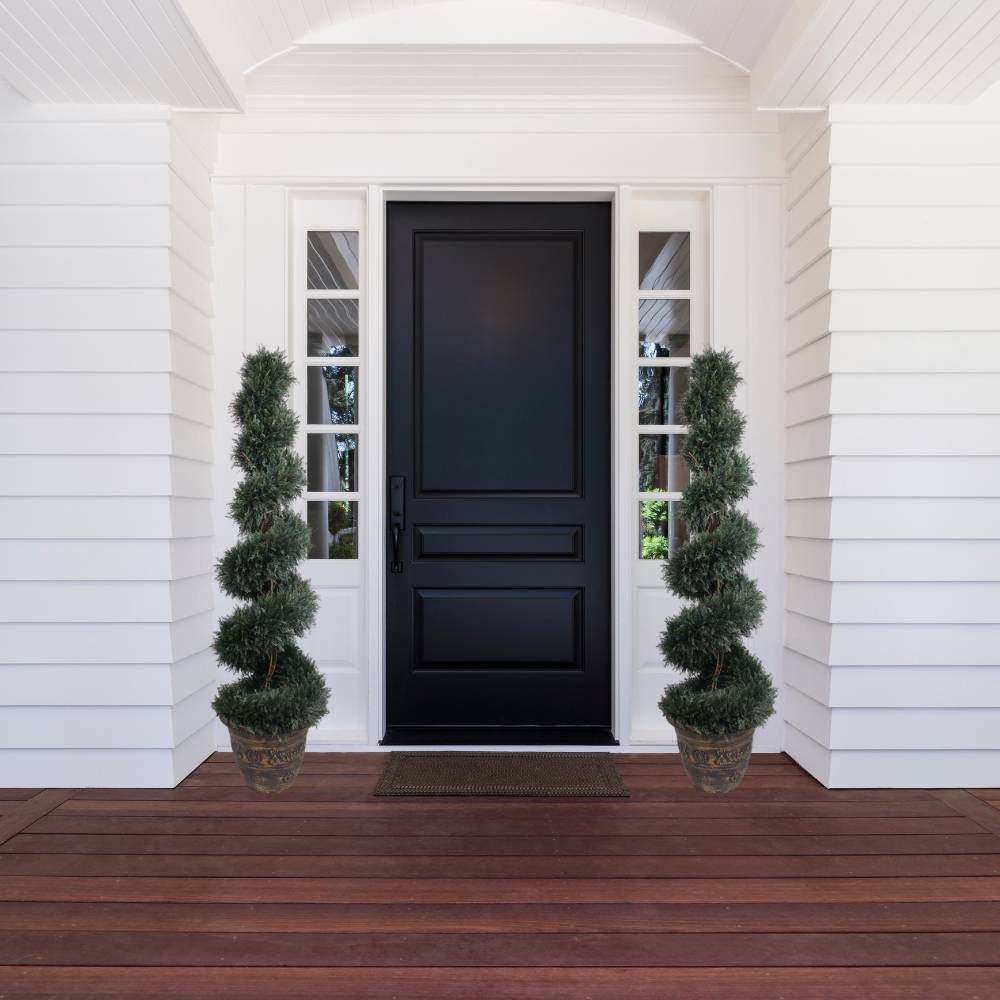 Perth Faux Potted Spiral Boxwood Topiary Plant (Multiple Sizes)