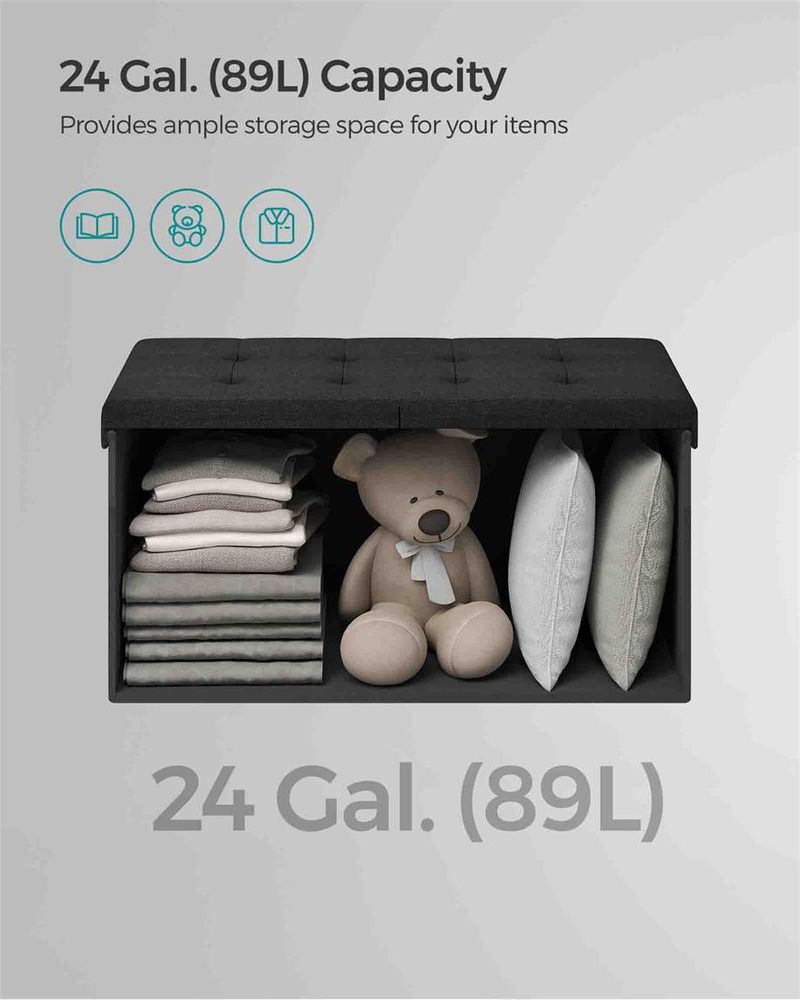SONGMICS Foldable Storage Ottoman