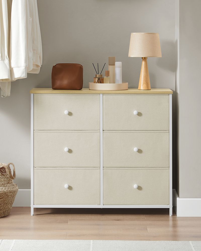 SONGMICS Closet Fabric Dresser with Metal Frame
